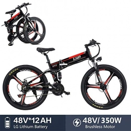 TCYLZ Zusammenklappbares elektrisches Mountainbike TCYLZ Elektrofahrrad Elektrofahrräder 26 Zoll MTB E-Bike Faltende mit Lithium-Akku (48 V 12Ah) & 350 W Motor Scheibenbremse Elektrisches Fahrrad