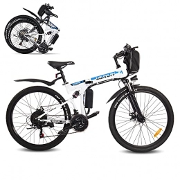 VARUN Fahrräder VARUN E-Bike Elektrofahrräder 26 Zoll Klappbar E-Mountainbike für Herren Damen, Elektrofahrrad mit 36V / 8Ah (360WH) Herausnehmbarer Akku, Elektrisches Fahrrad mit Shimano 21- Gänge Heckmotor