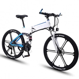 WXX Zusammenklappbares elektrisches Mountainbike WXX Adult Electric Mountain Bike, 26 Zoll-Aluminiumlegierung Faltbarer Bike350w 36V / 8Ah Lithium-Batterie-elektrisches Fahrrad 27 Speed ​​Power Bike, Weiß