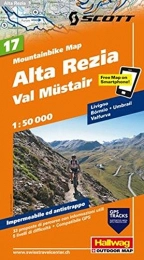  Libri di mountain bike Alta Rezia, Livigno, Bormio, Val Müstair, 1:50 000: Nr. 17, Mountain-Bike Karte / VTT