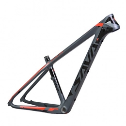 Sava Telaio di Bicicletta di Toray T800 Fibra di Carbonio MTB 27.5 * 17"/ 27.5 * 16" Fibra di Carbonio della Bici Parti di Biciclette (Grigio & Rosso, 27.5 * 15.5")