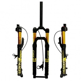 SJHFG Forcelle per mountain bike Bicycle 27, 5"29in Bike Suspension Fork MTB. Forchetta dell'Aria, 1-1 / 8"Steertura Dritta 100mm Travel 15x100mm Assale Assale Blocco per Biciclette Forks (Color : Gold, Size : 29inch)