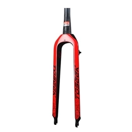 KBBKIC Parti di ricambio KBBKIC Mountain Bike Forcelle Rigide in Fibra di Carbonio Forcella 28.6mm 26 / 27.5 / 29 in MTB Leggera Forcella Anteriore 3k Bicicletta Tubo Conico (Color : Red, Size : 27.5inch)