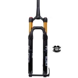 LHHL Forcelle per mountain bike LHHL Forcella MTB 26 / 27, 5 / 29 Pollici Tubo Conico 1-1 / 2" Perno Passante 100x15mm Bloccaggio Manuale Mountain Bike Forcelle Anteriori Freno A Disco HL (Color : Black, Size : 27.5 inch)