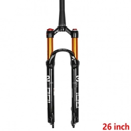 Z-LIANG Forcelle per mountain bike MTB Bike Fork Solo Air Bicycle Bicycle Sospensione anteriore 26 / 27.5 / 29 pollici Dritto / Tubo conico Lockout in lega di magnesio Quickrelease (Color : 26 Tapered Manual)