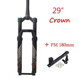 Z-LIANG Forcelle per mountain bike MTB Sospensione Air Fork 26 27.5 29 'Steping Sterzata Mountain Bicycle Fork 140mm Viaggi Bici Forchette Corona / Lockout remoto (Color : 29 crown 180)