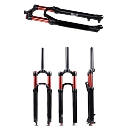 NCBH Forcelle per mountain bike NCBH Forcelle Ammortizzate per Bici 26 / 27, 5 / 29 Pollici, Forcelle Ammortizzate per Mountain Bike, Corsa 100 mm, Regolazione dell'estensione Tubo Dritto 28, 6 mm QR 9 mm, Rosso, 27.5inch