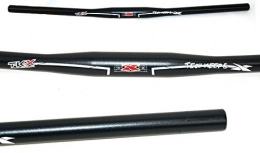 TKX Parti di ricambio Manubrio Mountain Bike MTB in Alluminio - Diametro 31, 8mm - Lunghezza 72cm FLAT / Nero - Bianco (Nero)