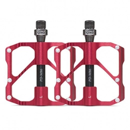Bireegoo Parti di ricambio 2 pedali in lega di alluminio antiscivolo per mountain bike, Rosso
