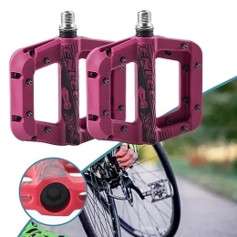 ARMYJY Parti di ricambio 2 pedali per mountain bike, in nylon, piatti, antiscivolo, larghi, per bici da strada, MTB, colore: viola