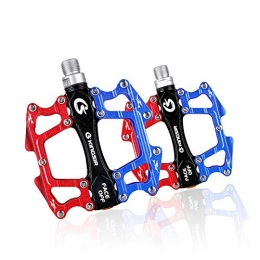 YDWL Pedali per mountain bike Aluminum alloy ultra light quick disassembly bicycle pedal bearing dead fly mountain bike accessories pedal-903 (red and blue)