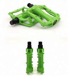 Amuahua - 1 paio di pedali per mountain bike e biciclette ibride, in lega di alluminio, antiscivolo, resistenti, con cuscinetti a sfera, 9/16" (verde)