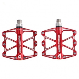 BGGPX Parti di ricambio BGGPX Alluminio della Luce della Bici Pedali Antiscivolo Mountain Fixed Gear Treadle con 4 Cuscinetto a Sfere del Pedale della Bicicletta Accessori Biciclette (Color : Red)