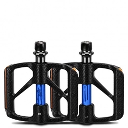 YDWL Parti di ricambio Bicycle ball foot pedal bearing ultra light aluminum alloy mountain bike equipped with dead fly pedal-505 carbon blue