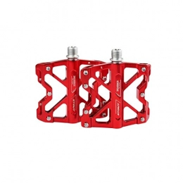 NOLOGO Parti di ricambio Bike Pedals - CNC in Alluminio Cuscinetto Mountain Bike Pedals - Road Bike Pedali con 14 Antiscivolo Pins - Leggero Biciclette Platform Pedali (Colore: Rosso) (Color : Red)