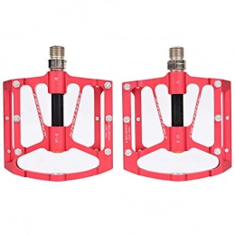 CHSDN Mountain Bike Aluminum Alloy Pedal Ultra-Light Road Bike Bearing Pedal Pedal Riding Accessories Pedal Red 123X101X13Mm