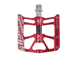 Eveter Pedali per mountain bike Eveter - Evetin 450 - 9 / 16” Pedali ultra leggeri per mountain bike, da trekking, con cuscinetti sigillati in fibra di carbonio, Colore: rosso