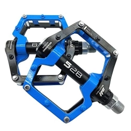 Evetin Parti di ricambio Evetin 181 - Pedali in alluminio per mountain bike, pedali antiscivolo, Nero e blu
