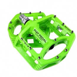 FidgetGear Pedali per mountain bike FidgetGear - Pedali Piatti in Lega di Alluminio per Mountain Bike, BMX, 9 / 16", Colore: Verde
