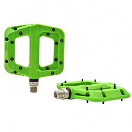 Green & Rare - Pedali per mountain bike MTB in fibra di nylon leggero, antiscivolo, 1 paio, Verde