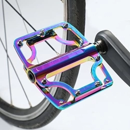 GYMNASTIKA Parti di ricambio GYMNASTIKA Bicycle Flat Pedals, 1 Pair Bike Pedals Large Force Antiskid Multicolor Cool Colorful 3 Bearing Cycling Pedal for Mountain Road Bicycle Abbagliante
