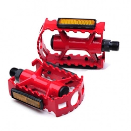 LAIABOR Pedali per mountain bike LAIABOR Pedals Cycling MTB Bicycle Pedal Mountain Bike Aluminium 9 / 16", Rosso