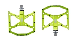 BANGHA Parti di ricambio Pedali Bici, Pedali Ultralight Flat Foot Mountain Bike Pedals MTB CNC in lega di alluminio sigillato 3 cuscinetti antiscivolo Pedali per biciclette Pedali per biciclette (Color : Green)