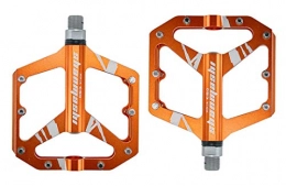 HOISSPENS Parti di ricambio Pedali larghi per mountain bike MTB Pedali con cuscinetti sigillati per ciclismo Pedali con piattaforma in lega di alluminio CNC Orange