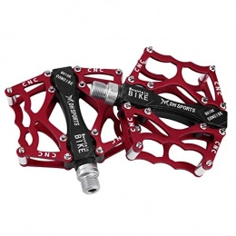 Pedali Mountain Bike di Ricambio Sinistro Destro Pedali Cuscinetto sigillati MTB in Lega di Alluminio Accessori per Pedali Bici (Rosso)