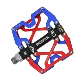 LITOSM Parti di ricambio Pedali Mtb, Pedali Bicicletta Mountain MTB Bike Wide Pedals 9 / 16" Cycling Sealed 3 Bearing Pedals CNC Machined Lubricated Sealed Bearing Platform Pedals compatibili (Color : Red and Blue)