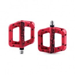 SUFUL Parti di ricambio Pedali per mountain bike in nylon, superficie anodizzata, pedali con perno antiscivolo in acciaio inossidabile e coperture di tenuta in lega di alluminio(Red)