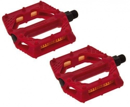WeelGo Parti di ricambio Pedali Resina Plastica WellGo per Bicicletta Scatto Fisso / BMX / MTB - Tutti Colori (Rosso)