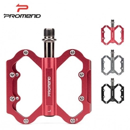 PROMEND Pedali per mountain bike PROMEND Flycoo PD-M78 - Bicicletta MTB pedali in lega di alluminio + acciaio al cromo molibdeno 3 Bearings 3 cuscinetti sigillati antiscivolo MTB CNC per 9 / 16 (rosso)