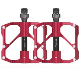 QYLOZ Pedali per mountain bike Sport all'aperto Promend pedali di una bicicletta Mountain Bike road pedali antiscivolo ultra-leggera lega di alluminio 3 cuscinetti a sfera in bicicletta pedale accessori mtb ( Color : M86 MTB red )