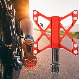 Studyies Pedali durevoli Equipaggiamento di Ricambio per Biciclette Lega di Alluminio Mountain Road Bike Pedali Leggeri robusti per Il Trail Riding(Rosso)