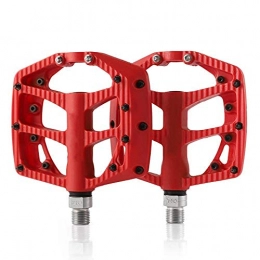 XYXZ Parti di ricambio XYXZ Bicycle Platform Flat Pedal Pedal Pedals for Large-Tread Mountain Bikes, Red