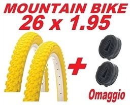 CicloSportMarket Pneumatici per Mountain Bike 2 x Copertone 26 X 1.95 GIALLO bicicletta MOUNTAIN BIKE + 2 x CAMERA D'ARIA OMAGGIO …
