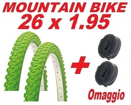 CicloSportMarket Pneumatici per Mountain Bike 2 x Copertone 26 X 1.95 VERDE bicicletta MOUNTAIN BIKE + 2 x CAMERA D'ARIA OMAGGIO …