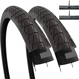 hclshops Pneumatici per Mountain Bike hclshops - Set di 2 pneumatici Slick con tubi interni per bicicletta ibrida MTB, 26 x 2, 125 pollici (26 x 559)