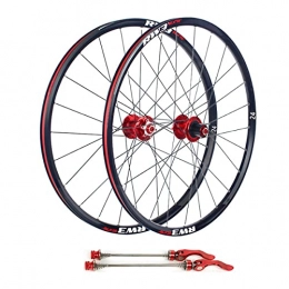 SHBH Parti di ricambio 24" Mountain Bike Wheelset Freno a Disco MTB Cerchio Ruote a Sgancio Rapido Mozzo 24H per 7 / 8 / 9 / 10 / 11 velocità Cassetta Volano 1870g (Color : Red, Size : 24'')