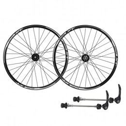 SHBH Parti di ricambio 24" Mountain Bike Wheelset Freno a Disco MTB Ruote Bicicletta Cerchio QR 32H Quick Release Cassette Hub per 7 8 9 10 11 velocità 1950g (Color : Black Hub, Size : 24'')