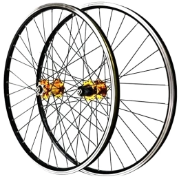 AAGAZA Ruote per Mountain Bike 26''27.5''29''Mountain Bike Wheelset Freno A Disco Freno V MTB Rim QR Ruote della Bicicletta 32 Fori Mozzo for 7 / 8 / 9 / 10 / 11 / 12 velocità Cassette 2200g / 35 (Color : Gold, Size : 29)