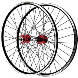 SHBH Parti di ricambio 26‘'27.5‘'29‘'Mountain Bike Wheelset Freno a Disco V Brake MTB Cerchio QR Ruote per Bicicletta Mozzo a 32 Fori per Cassetta 7 / 8 / 9 / 10 / 11 / 12 velocità 2200g (Color : Red, Size : 27.5 '')