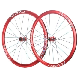 DFNBVDRR Parti di ricambio 26 / 27.5 / 29in Set Di Ruote Per Mountain Bike Cerchio In Lega Di Alluminio Blocco Centrale Freno A Disco Asse Passante Mozzo 24H Per Cassetta 8-11 Velocità (Color : Red, Size : 27.5in)