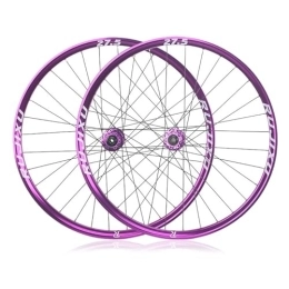 DFNBVDRR Ruote per Mountain Bike 26 / 27, 5'' Ruote Per Mountain Bike Cerchio In Lega Di Alluminio Asse Passante Freno A Disco Ruote Anteriori E Posteriori Mozzo 32H Per 8 9 10 11 12 Velocità (Color : Purple, Size : 27.5IN)