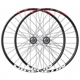 SHBH Parti di ricambio 27.5'' MTB Wheelset Freno A Disco Mountain Bike Wheelset Cerchio della Bicicletta A Sgancio Rapido Ruote Posteriori Anteriori 32H Hub per 7 / 8 / 9 / 10 velocità Cassette 2800g (Color : Red, Size : 27.5'')