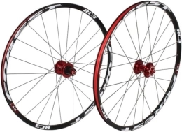 ELzEy Ruote per Mountain Bike Bicycle Wheels 26 27.5 Inch Mountain Bike Wheels Double Rim Sealed Bearing 11 Speed Box Hub Disc Brake 24 Hole (Color : Red, Size : 26inch)