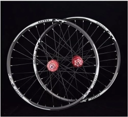 ELzEy Ruote per Mountain Bike Bicycle Wheelset 26 27.5 29 Inch Mountain Bike Wheels Double Alloy Rims Sealed Bearings 7-11 Speed Wheels Disc Brakes (Color : Red, Size : 26inch)