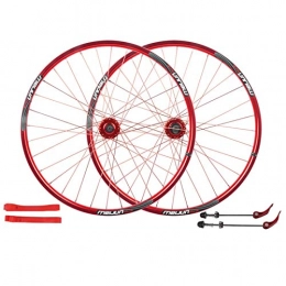 JIE KE Ruote per Mountain Bike Cerchio bici MTB. Bike Wheelset 26 pollici Disc Brake Brake Cycling Rims ruota Ruota per bicicletta 32 raggio per 7-10 Velocità Volatore di cassetta (Color : RED, Size : 26")