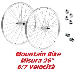 CicloSportMarket Parti di ricambio COPPIA RUOTE bicicletta Mountain Bike / Misura 26" - 6 / 7 Velocità + FLAP e DADI